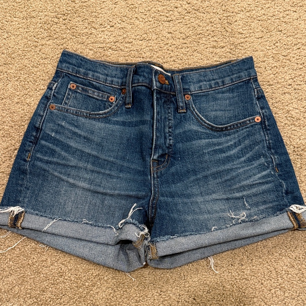 Madewell Dark Blue Rolled Hem Denim Shorts